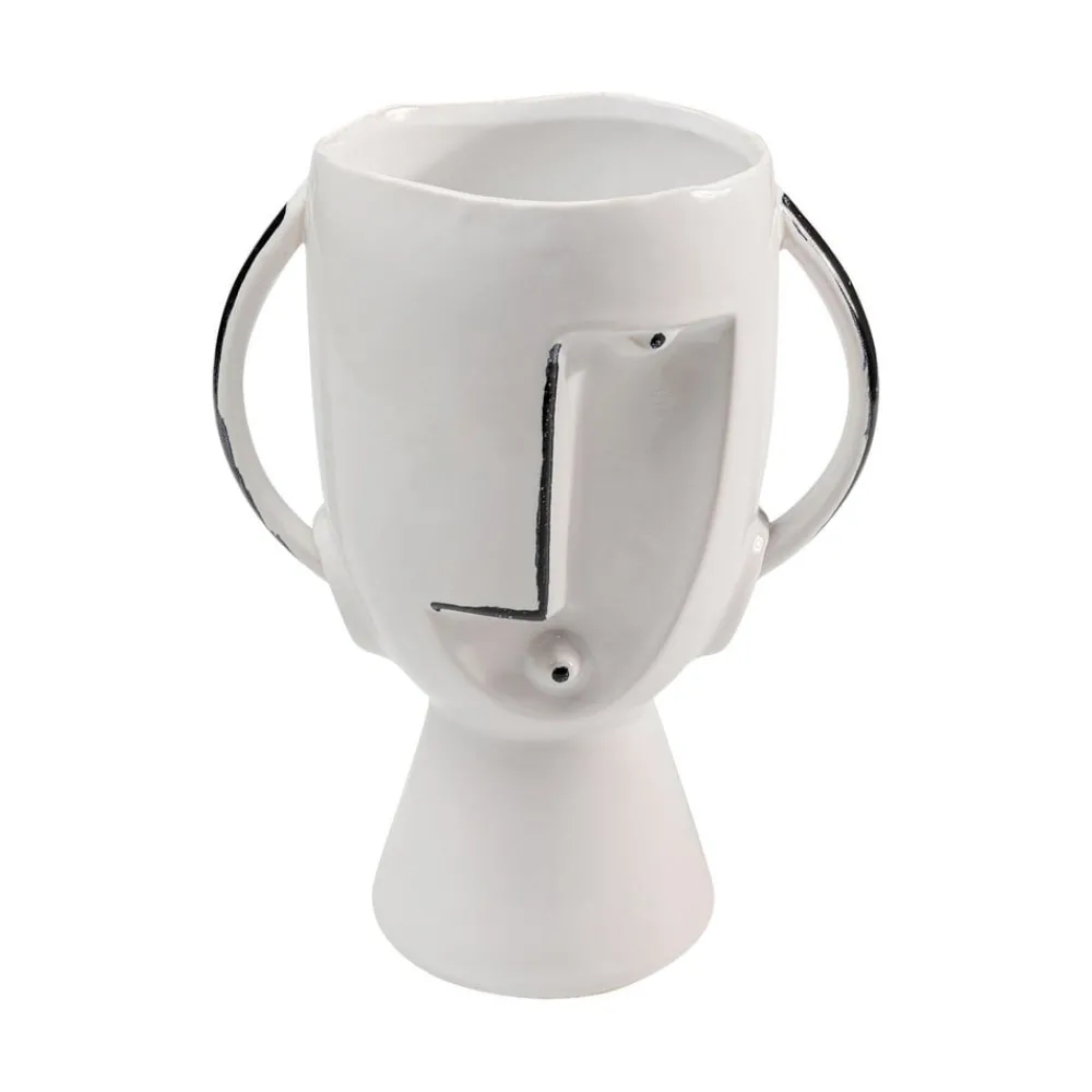 KARE Møbel Og Interiør > Face Pot-vase, højde 30 cm, glaseret stentøj, bemalet