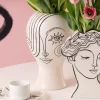 KARE Møbel Og Interiør > Favola Lady-vase, højde 30 cm, keramik, sort/hvid