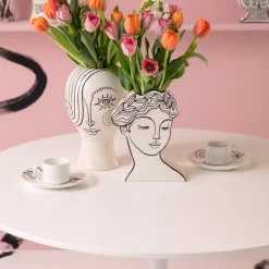 KARE Møbel Og Interiør > Favola Lady-vase, højde 30 cm, keramik, sort/hvid