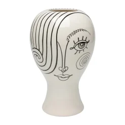 KARE Møbel Og Interiør > Favola Lady-vase, højde 30 cm, keramik, sort/hvid