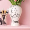 Møbel Og Interiør ^ KARE Favola Men-vase, højde 30 cm, keramik, sort/hvid
