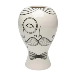 Møbel Og Interiør ^ KARE Favola Men-vase, højde 30 cm, keramik, sort/hvid