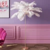 Gulvlamper|Gulvlamper ^ KARE Feather Palm gulvlampe med fjer, hvid