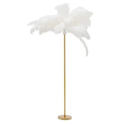 Gulvlamper|Gulvlamper ^ KARE Feather Palm gulvlampe med fjer, hvid
