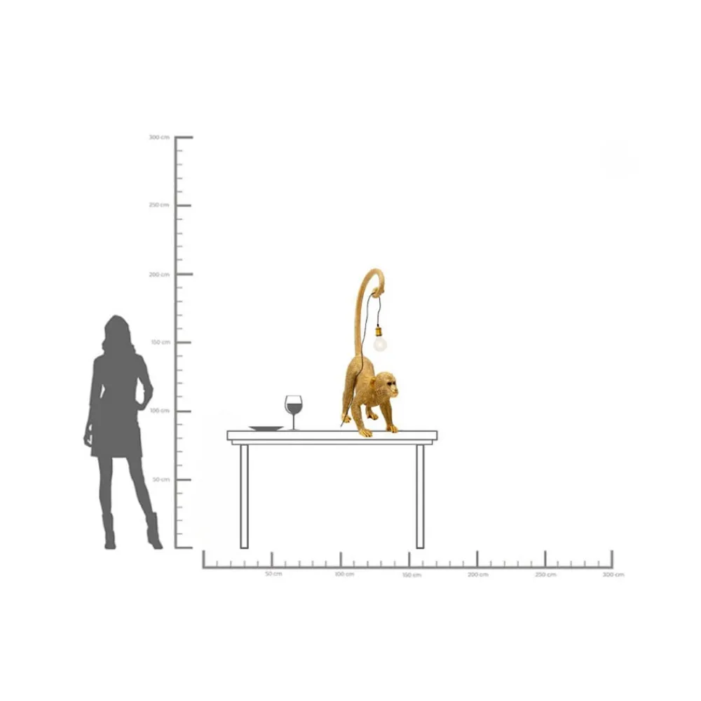 Gulvlamper ^ KARE gulvlampe Monkey Dance, guldfarvet, 120 cm, E27