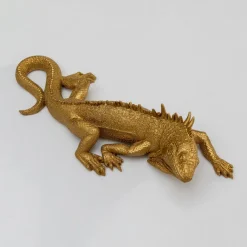 KARE Møbel Og Interiør > Lizard vægobjekt, lakeret polyresin, 31 x 11 cm, guld