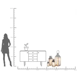 Møbel Og Interiør ^ KARE Lygte Giardino sølv, 4-sæt, stål, glas