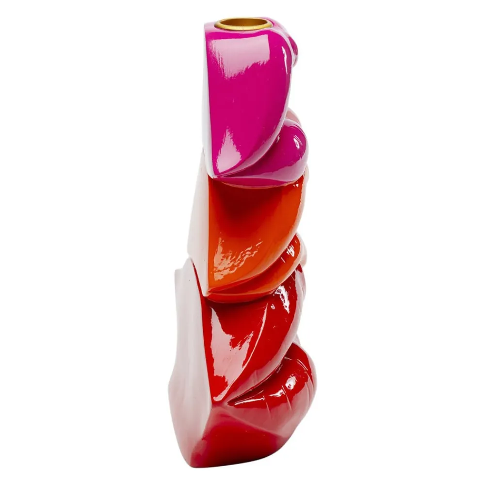 KARE Møbel Og Interiør > Lysestage Lips, højde 20 cm, polyresin, rød