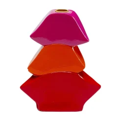 KARE Møbel Og Interiør > Lysestage Lips, højde 20 cm, polyresin, rød