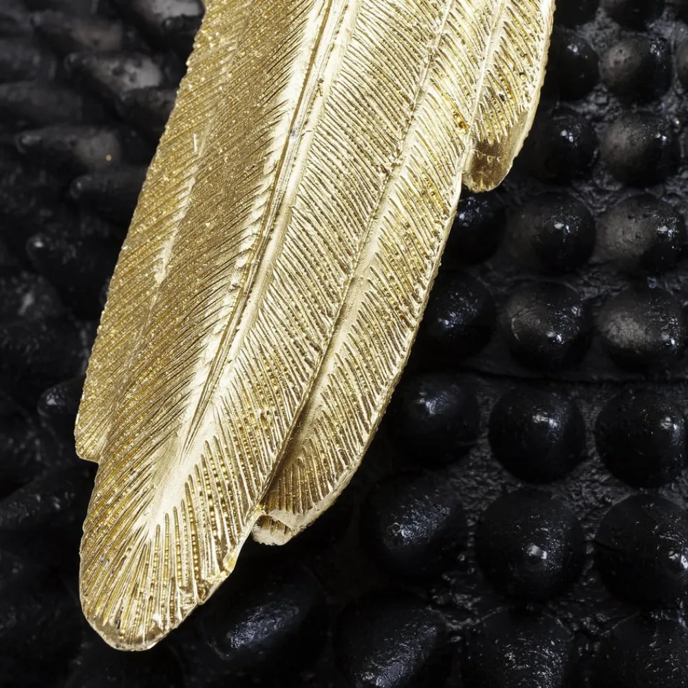 KARE Møbel Og Interiør > Papegøjedekorationsæske, højde 40 cm, polyresin, sort, guld
