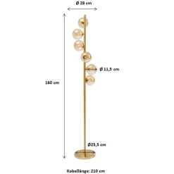 Gulvlamper|Gulvlamper ^ KARE Scala Balls gulvlampe, seks lys, guld