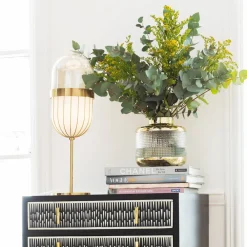 KARE Møbel Og Interiør > Vase LA Noble, højde 18 cm, glas, guld/klar, håndlavet