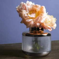 KARE Møbel Og Interiør > Vase LA Noble, højde 18 cm, glas, guld/klar, håndlavet