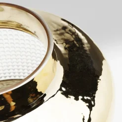 KARE Møbel Og Interiør > Vase LA Noble, højde 18 cm, glas, guld/klar, håndlavet