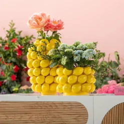 Møbel Og Interiør ^ KARE Vase Lemon Juice, højde 40 cm, Ø 31 cm, porcelæn, gul