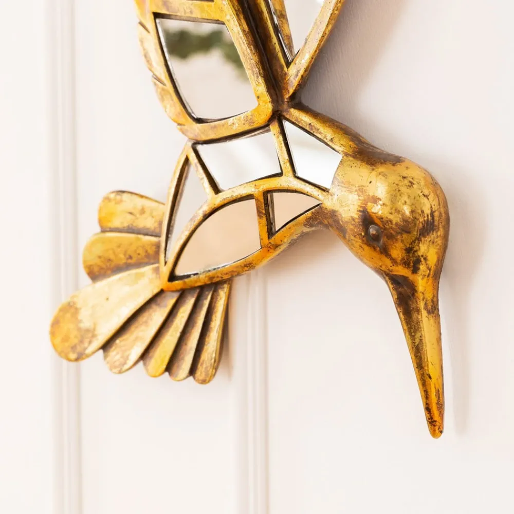 Møbel Og Interiør ^ KARE vægobjekt Hummingbird Mirror, polyresin, glas, guld