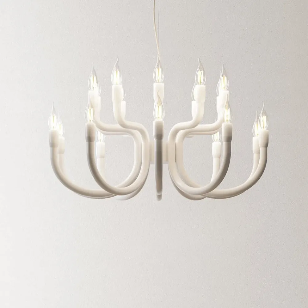 Karman Lysekroner > Snoob lysekrone, hvid, Ø 73 cm, aluminium, 20-lys.