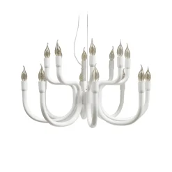 Karman Lysekroner > Snoob lysekrone, hvid, Ø 73 cm, aluminium, 20-lys.