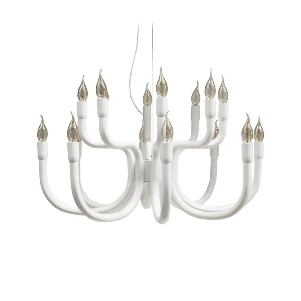 Karman Lysekroner > Snoob lysekrone, hvid, Ø 73 cm, aluminium, 20-lys.