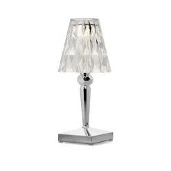 Dekorationsbelysning ^ Kartell LED-bordlampe Batteri, 26 cm, kromfarvet, IP54