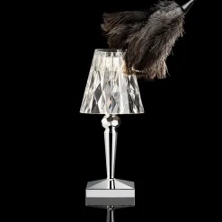 Dekorationsbelysning ^ Kartell LED-bordlampe Batteri, 26 cm, kromfarvet, IP54