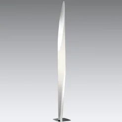 Gulvlamper|Gulvlamper ^ kdln gulvlampe Shakti, sølv, hvid satineret, højde 200 cm