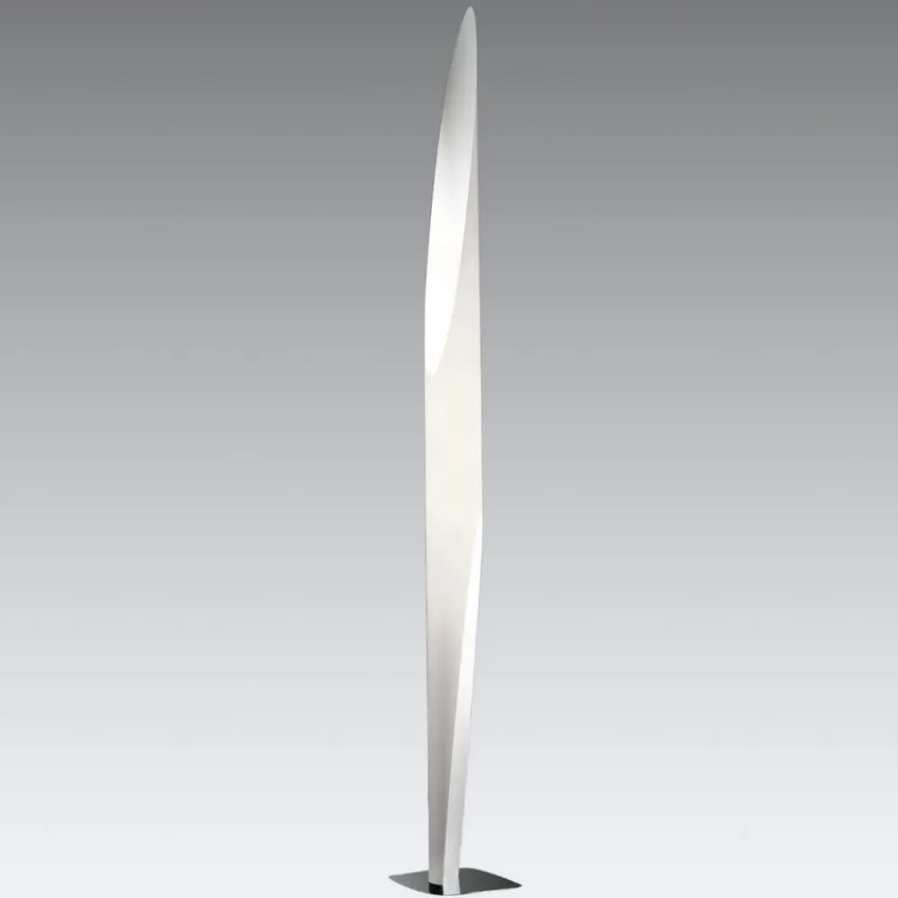 Gulvlamper|Gulvlamper ^ kdln gulvlampe Shakti, sølv, hvid satineret, højde 200 cm
