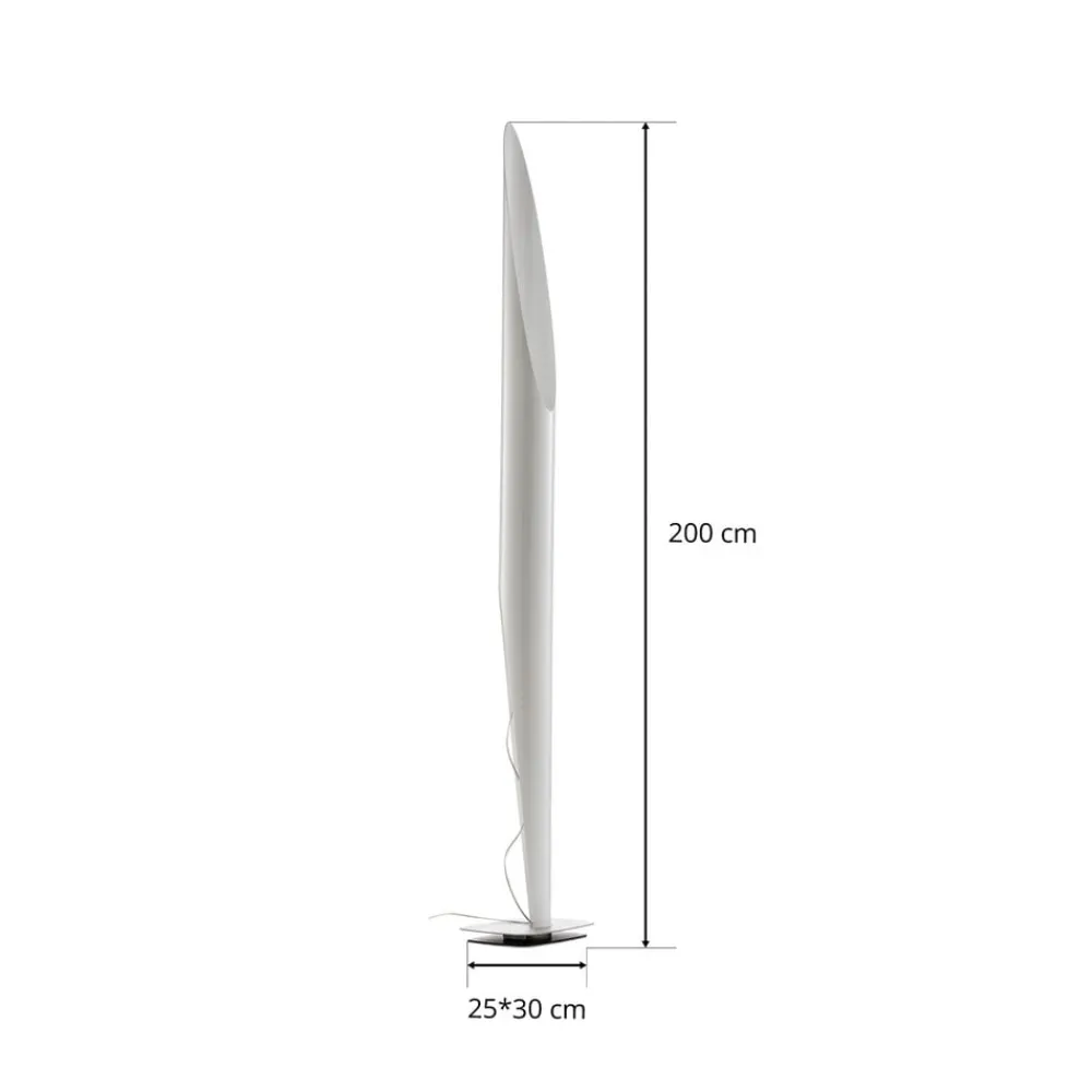 Gulvlamper|Gulvlamper ^ kdln gulvlampe Shakti, sølv, hvid satineret, højde 200 cm