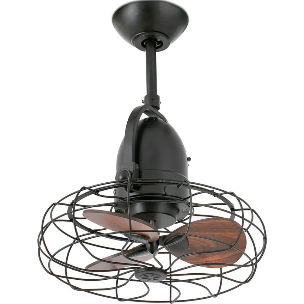 Loftventilatorer ^ FARO BARCELONA Keiki-ventilator, væg og loft, AC, mørkebrun