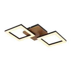 Globo Loftlamper > Kerry LED-loftlampe, længde 46 cm, sort/mørkebrun