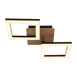 Globo Loftlamper > Kerry LED-loftlampe, længde 46 cm, sort/mørkebrun