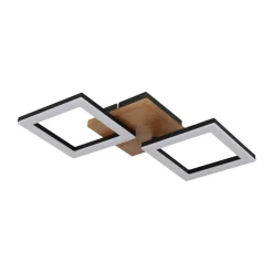 Globo Loftlamper > Kerry LED-loftlampe, længde 46 cm, sort/mørkebrun