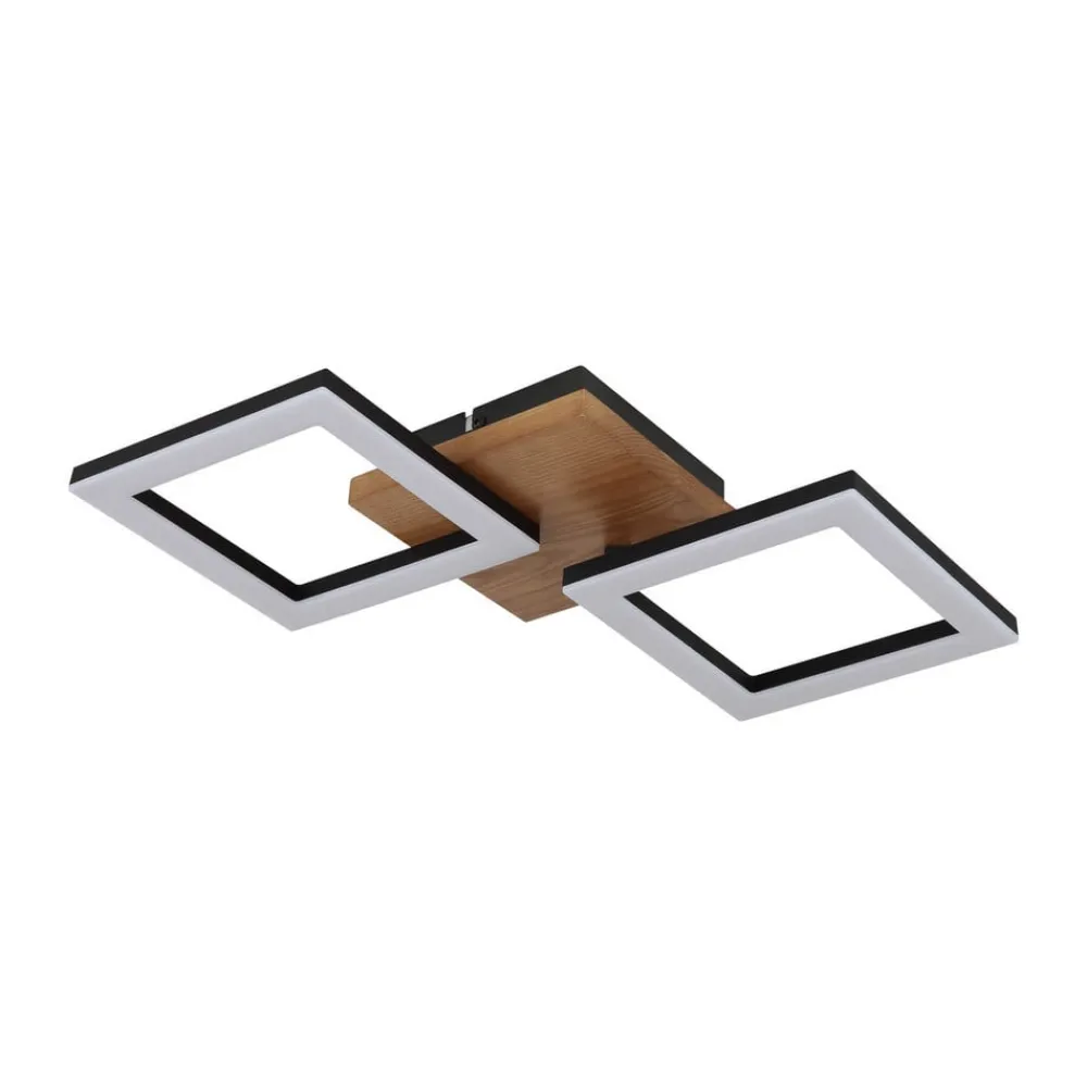 Globo Loftlamper > Kerry LED-loftlampe, længde 46 cm, sort/mørkebrun