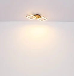 Globo Loftlamper > Kerry LED-loftlampe, længde 46 cm, sort/mørkebrun