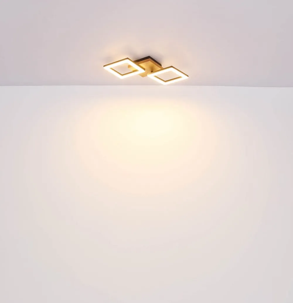 Globo Loftlamper > Kerry LED-loftlampe, længde 46 cm, sort/mørkebrun