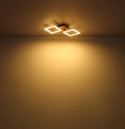 Globo Loftlamper > Kerry LED-loftlampe, længde 46 cm, sort/mørkebrun