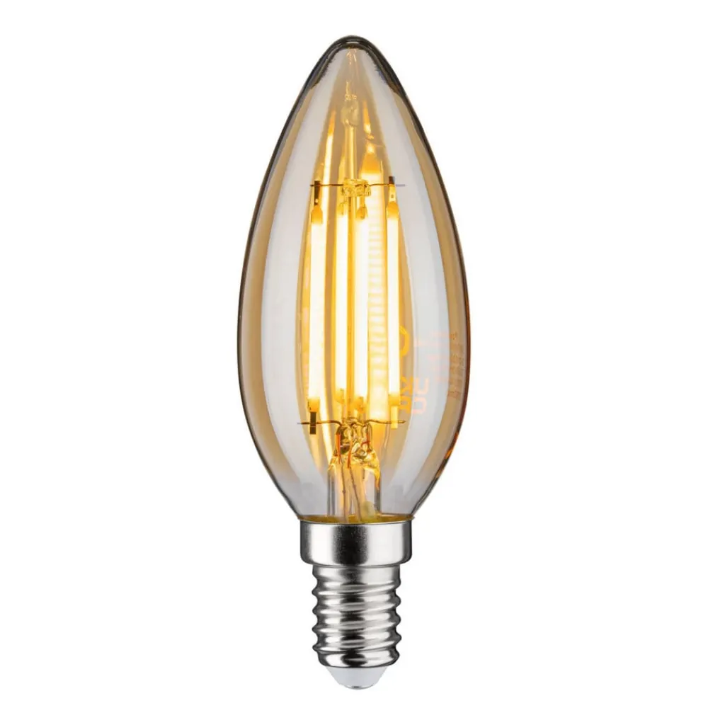 Paulmann Dæmpbar Led-Pære|Filament Pære > Kertepære E14 4,7W 2.500K guld, dæmpbar