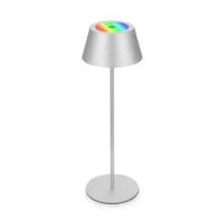 Briloner Terrassebelysning > Kiki LED-bordlampe, mat krom, IP44, 3.000 K, RGBW