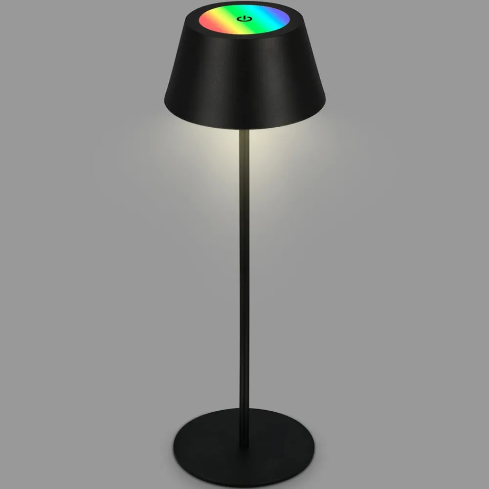 Briloner Terrassebelysning > Kiki LED-bordlampe, sort, IP44, 3.000 K, RGBW
