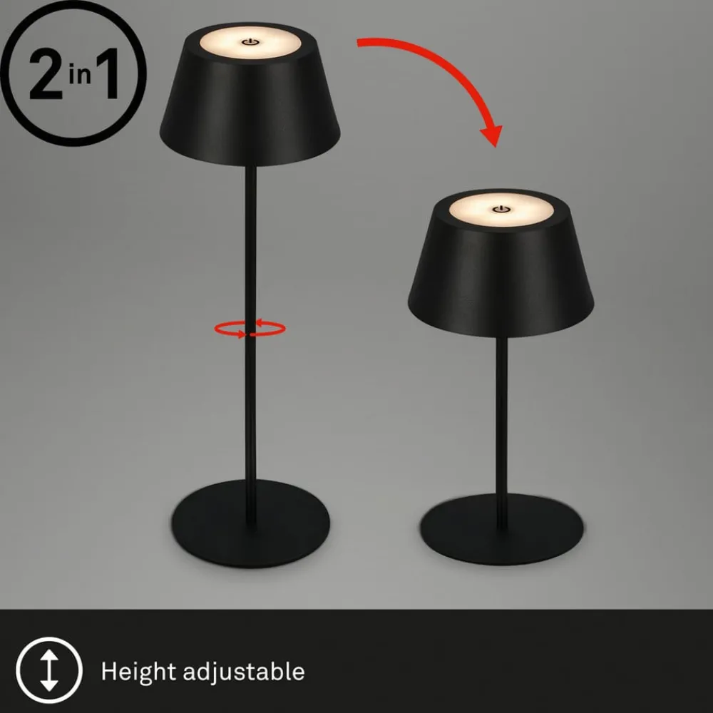 Briloner Terrassebelysning > Kiki LED-bordlampe, sort, IP44, 3.000 K, RGBW