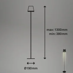 Briloner Terrassebelysning > Kiki LED-gulvlampe, 3.000K, sort, IP44