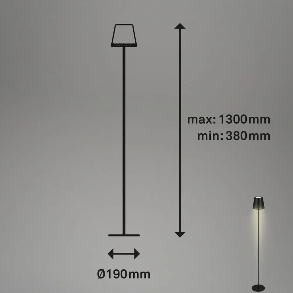 Briloner Terrassebelysning > Kiki LED-gulvlampe, 3.000K, sort, IP44