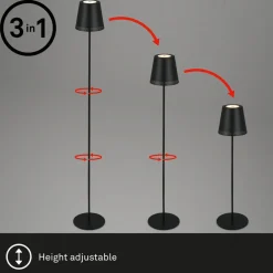 Briloner Terrassebelysning > Kiki LED-gulvlampe, 3.000K, sort, IP44