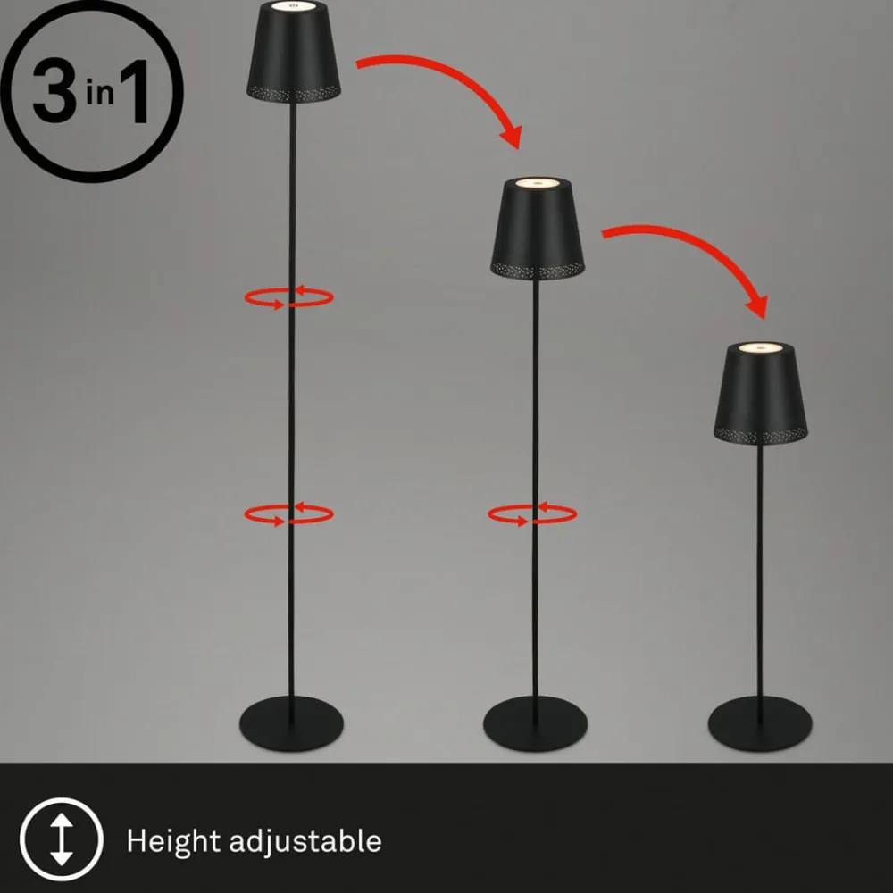 Briloner Terrassebelysning > Kiki LED-gulvlampe, 3.000K, sort, IP44