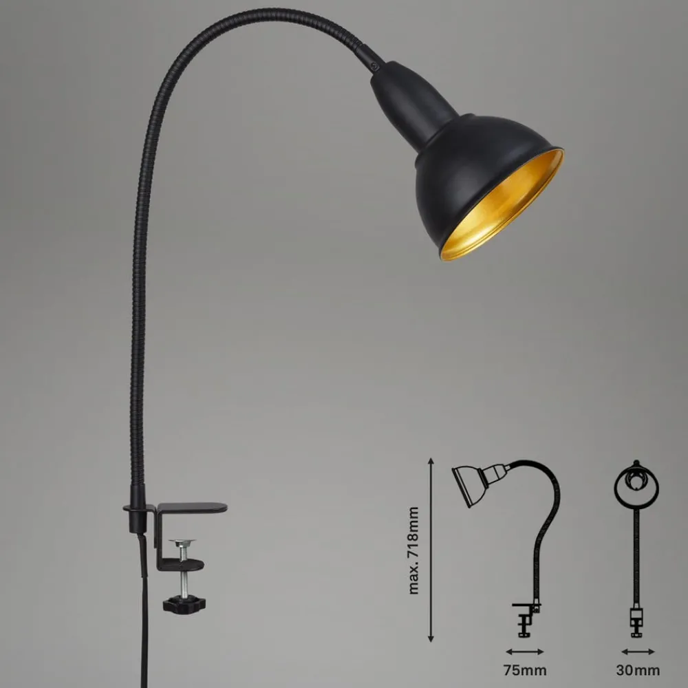 Briloner Bordlamper > Klemmelampe Hygge Comfort light Retro, sort
