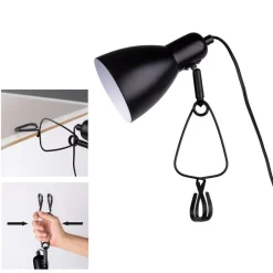 Bordlamper ^ Näve Klemmelampe Mara justerbar stikkabel, sort