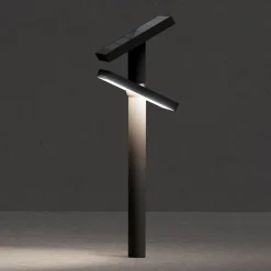 Solcellelamper|Udendørs Spot ^ KLEWE LED-solcellelampe HELIOSTEPPER, antracit, jordspyd, IP65