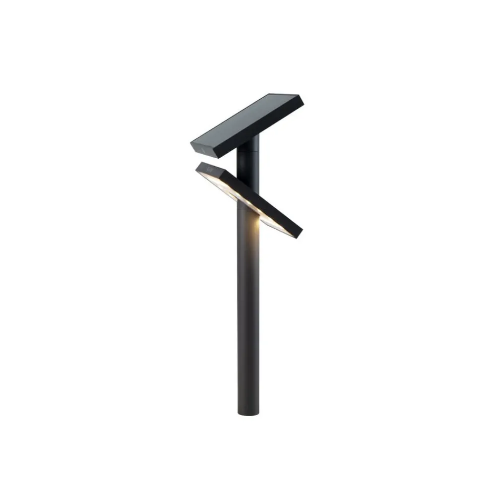 Solcellelamper|Udendørs Spot ^ KLEWE LED-solcellelampe HELIOSTEPPER, antracit, jordspyd, IP65