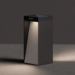 Solcellelamper|Sokkellamper ^ KLEWE LED-solcellelampe MILIO FULL, antracit, 35 cm, aluminium, IP65