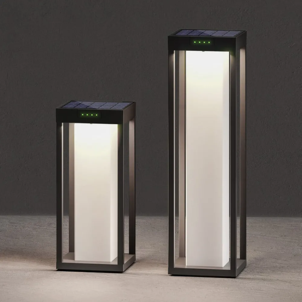 KLEWE Solcellelamper > LED-solcellelampe RADIA MINI MOON, antracit, 35 cm, IP65